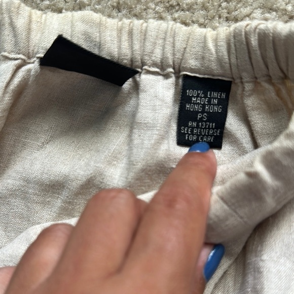 Valerie Stevens Tan Straight Leg Linen Pull On Pants Women’s PS Beach Travel - Picture 4 of 9